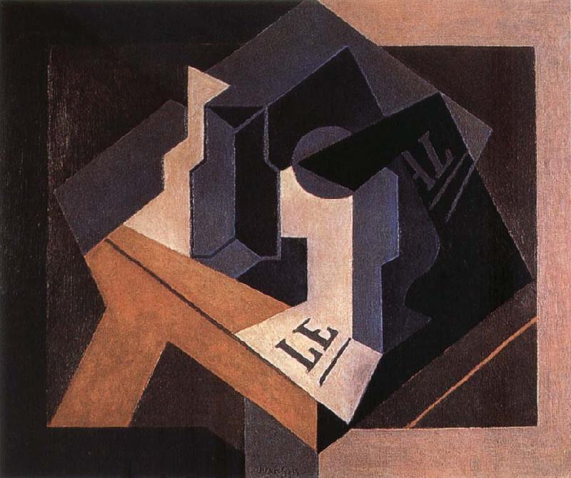 Fruit dish and bottle, Juan Gris